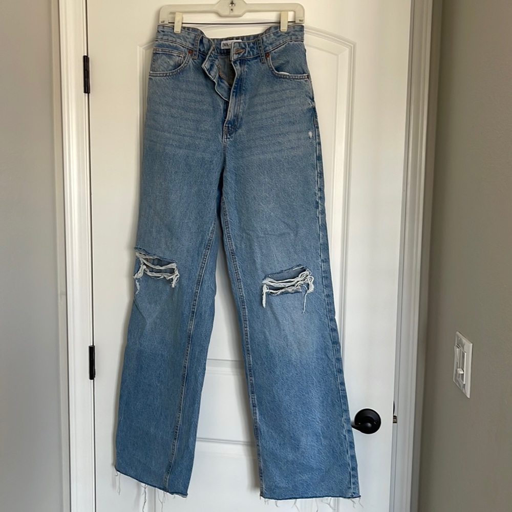 Zara high waisted wide leg jeans